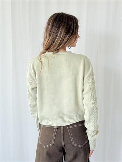 Retrobird Önden Bağlamalı Açık Yeşil Hırka