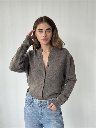 Retrobird Önden Düğmeli Vizon Basic Hırka