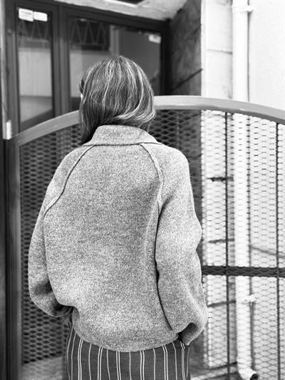 Retrobird Front Zippered Polo Collar Smoke Jacket Cardigan