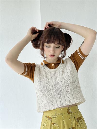 Retrobird Örgü Triko Mevsimlik Bej Süveter