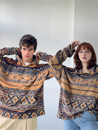 Retrobird Oversize Basic Hooded Multicolored Unisex Sweatshirt