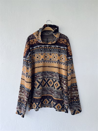 Retrobird Oversize Basic Hooded Multicolored Unisex Sweatshirt