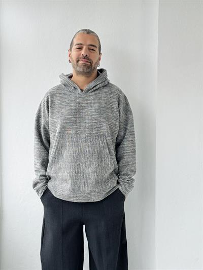 Retrobird Oversize Gray Unisex Hooded Sweatshirt