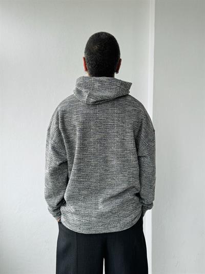 Retrobird Oversize Gray Unisex Hooded Sweatshirt