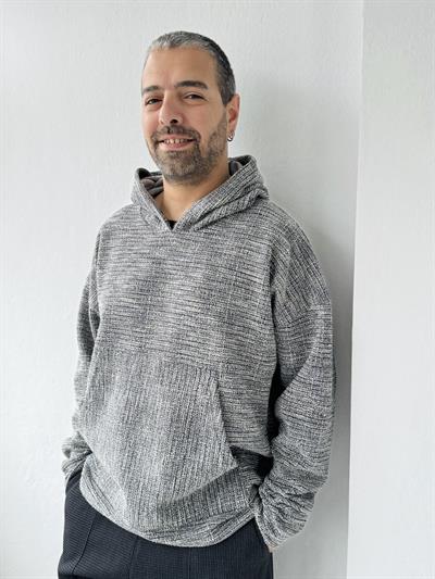 Retrobird Oversize Gray Unisex Hooded Sweatshirt