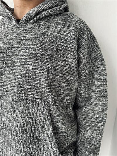 Retrobird Oversize Gray Unisex Hooded Sweatshirt