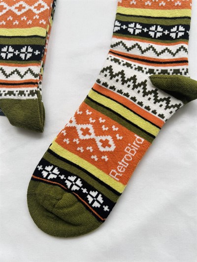 Retrobird Cotton Unisex Ethnic Patterned Socks