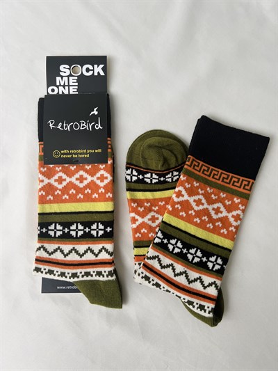 Retrobird Cotton Unisex Ethnic Patterned Socks
