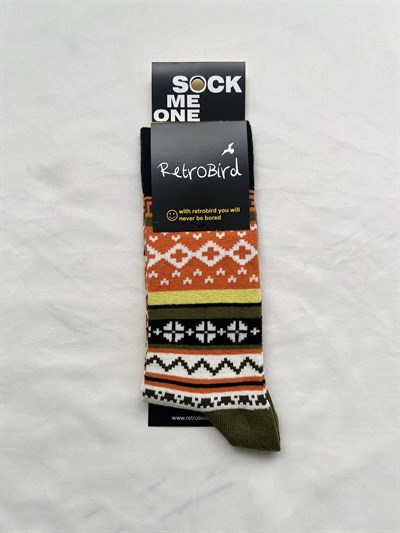 Retrobird Cotton Unisex Ethnic Patterned Socks