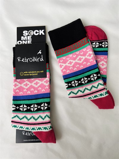 Retrobird Cotton Ethnic Patterned Unisex Socks