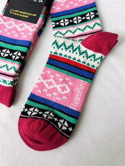 Retrobird Cotton Ethnic Patterned Unisex Socks