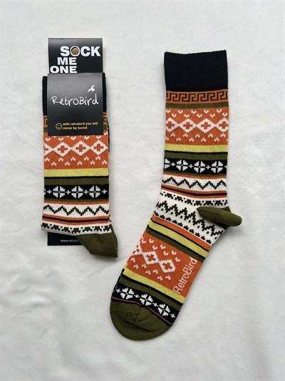 Retrobird Cotton Unisex Ethnic Patterned Socks