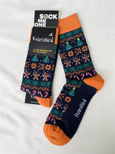 Retrobird Cotton Christmas Pattern Unisex Socks