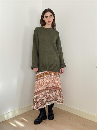 Retrobird Pinterest Oversize Khaki Basic Sweater