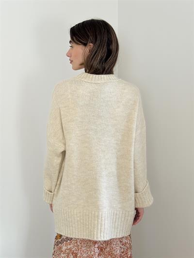 Retrobird Pinterest Oversize Cream Basic Sweater