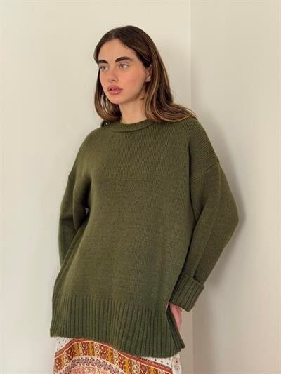 Retrobird Pinterest Oversize Khaki Basic Sweater