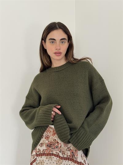 Retrobird Pinterest Oversize Khaki Basic Sweater