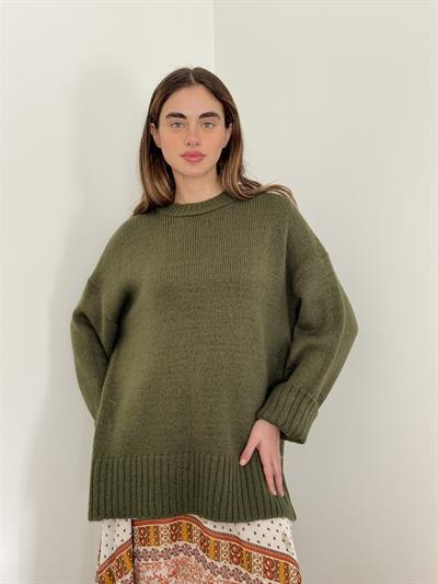 Retrobird Pinterest Oversize Khaki Basic Sweater