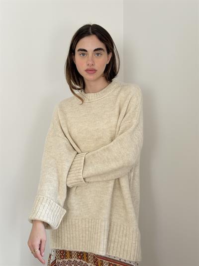Retrobird Pinterest Oversize Cream Basic Sweater