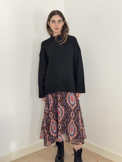 Retrobird Pinterest Oversize Black Basic Sweater