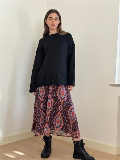 Retrobird Pinterest Oversize Black Basic Sweater