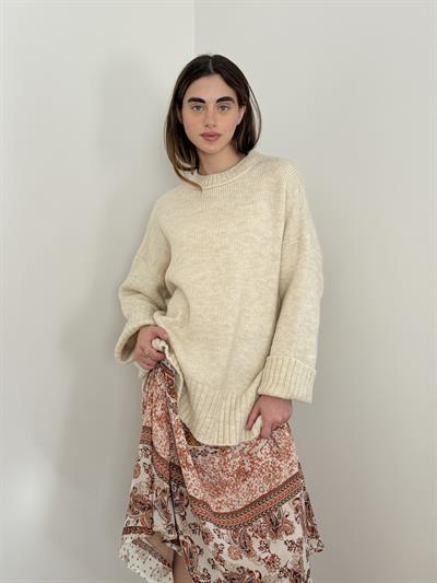 Retrobird Pinterest Oversize Cream Basic Sweater