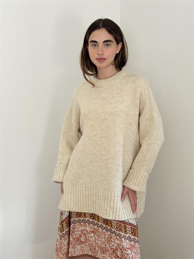 Retrobird Pinterest Oversize Cream Basic Sweater