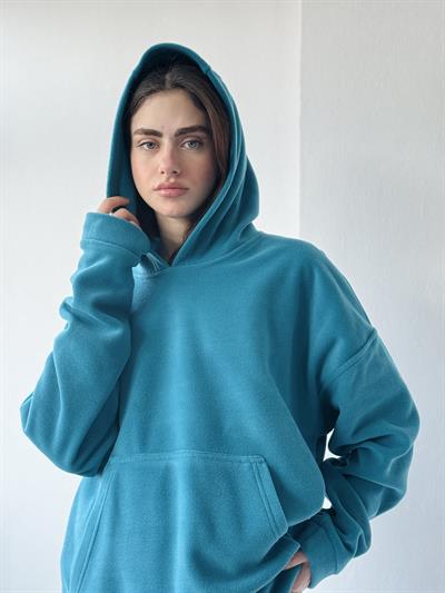 Retrobird Polar Winter Oversize Unisex Hooded Petrol Sweatshirt