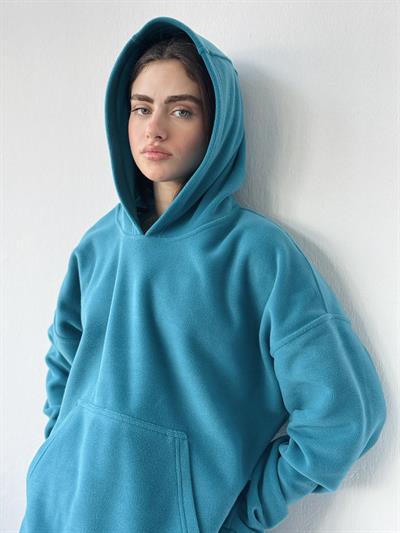 Retrobird Polar Winter Oversize Unisex Hooded Petrol Sweatshirt