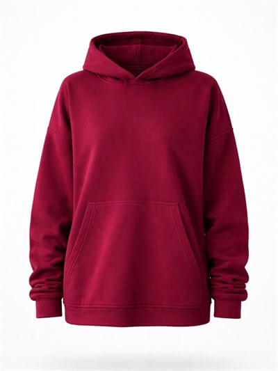 Retrobird Polar Winter Oversize Unisex Hooded Burgundy Sweatshirt