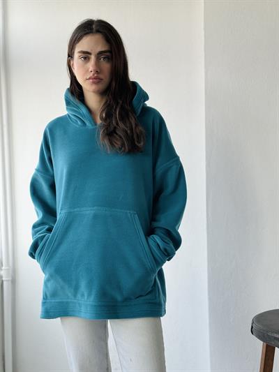 Retrobird Polar Winter Oversize Unisex Hooded Petrol Sweatshirt