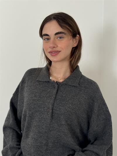 Retrobird Anthracite Polo Neck Basic Sweater