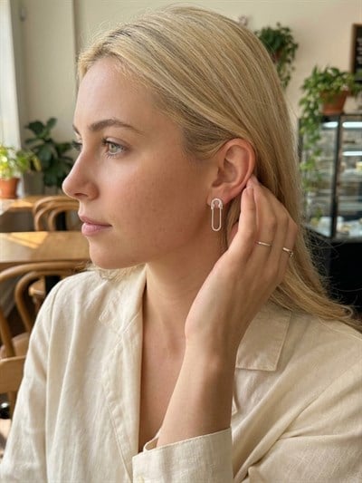 Retrobird Retro Model Silver Color Earrings
