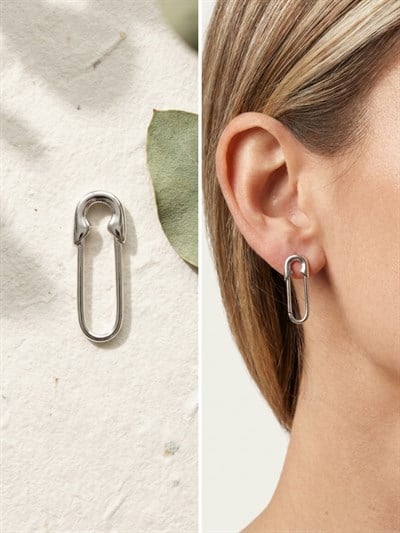 Retrobird Retro Model Silver Color Earrings