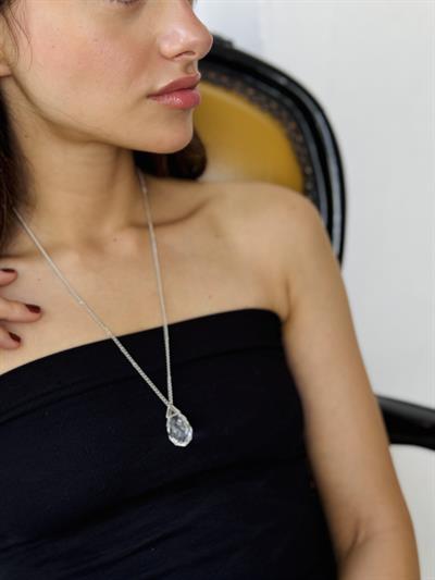 Retrobird Retro Model Silver Crystal Necklace