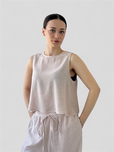 Retrobird Backless Short Cream Blouse Top