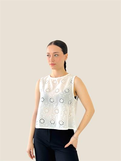 Retrobird Sırtı Açık Beyaz Kısa Üst