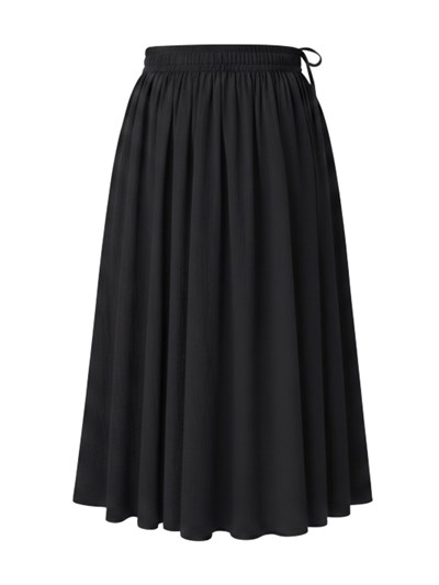 Retrobird Black Circle Flared Midi Skirt