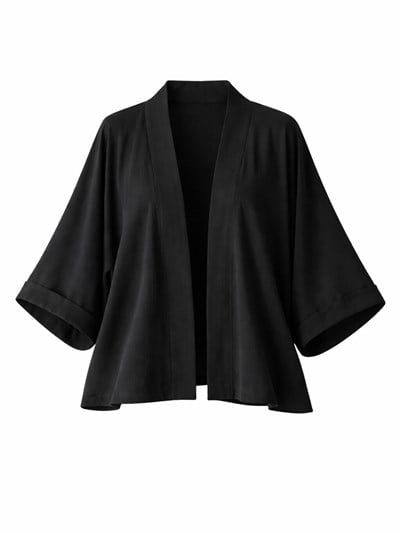 Retrobird Black Design Boho Mini Kimono