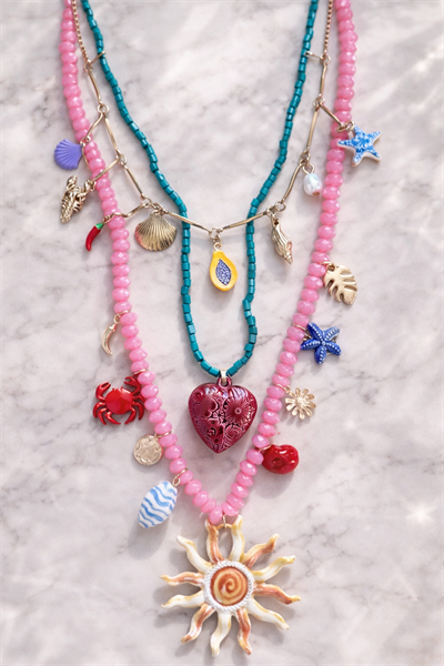 Retrobird Solare Bohemian Pink 3-Piece Necklace Set