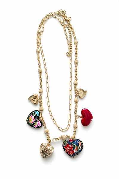 Retrobird Amore Vintage Multicolored Charm Necklace