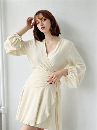 Retrobird Ashley Double Breasted Ecru Dress