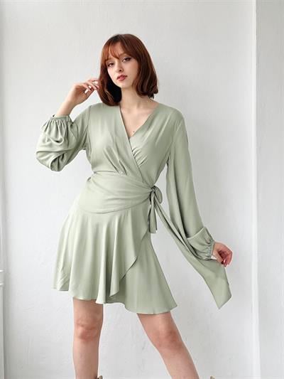 Retrobird Ashley Double Breasted Balloon Sleeve Dress