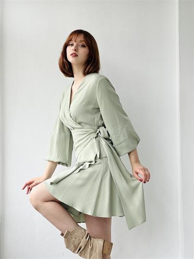 Retrobird Ashley Double Breasted Balloon Sleeve Dress