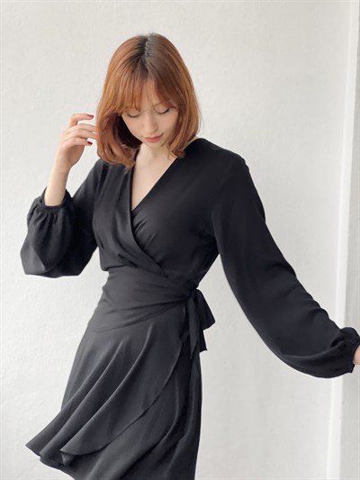 Retrobird Ashley Double Breasted Black Womens Dress