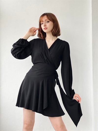 Retrobird Ashley Double Breasted Black Womens Dress