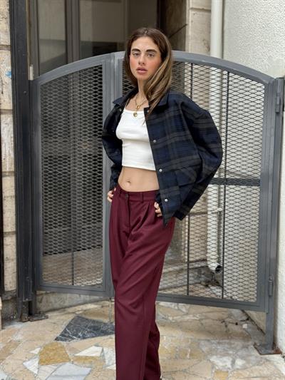 Retrobird Tasarım Bordo Athena Vintage Stripe Relax Pantolon