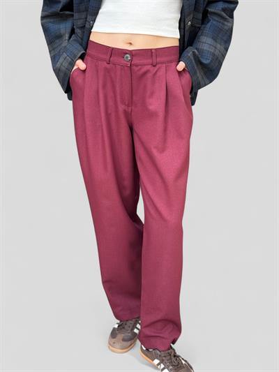 Retrobird Tasarım Bordo Athena Vintage Stripe Relax Pantolon