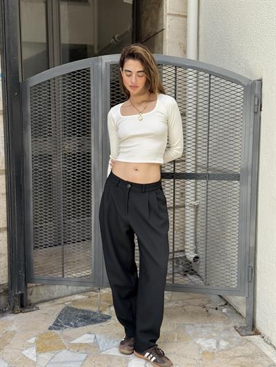 Retrobird Tasarım Siyah Athena Vintage Stripe Relax Pantolon