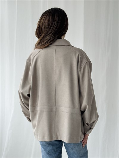 Retrobird Design Beige Bomber Jacket